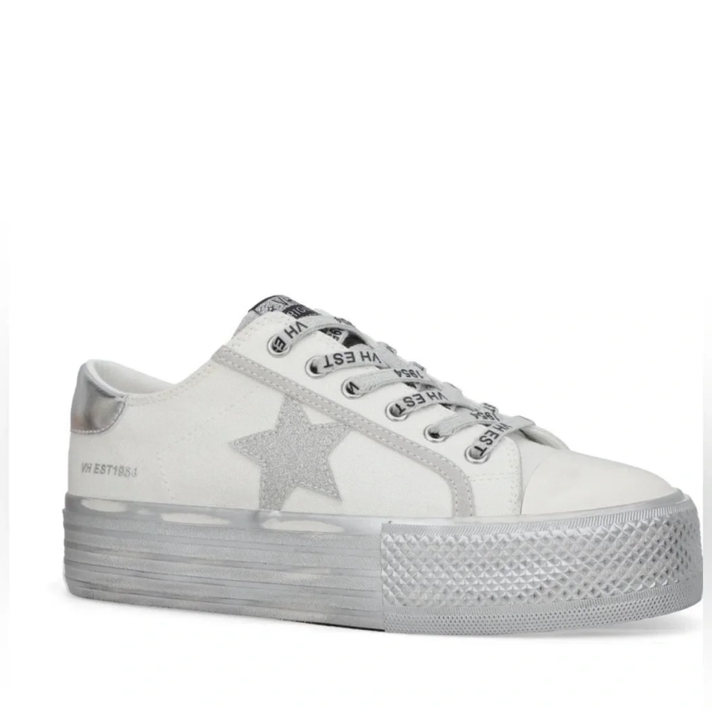 Vintage VH EST 1954 Havana Shoes Originals Design Glitter Star White Size 8